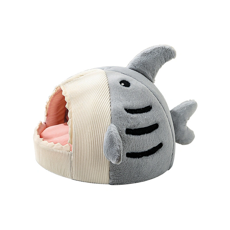 Cat Bed Dog Bed Kennel Online Celebrity Warm Semi-Closed Shark Nest Pad Pet Supplies Cat House in Winter