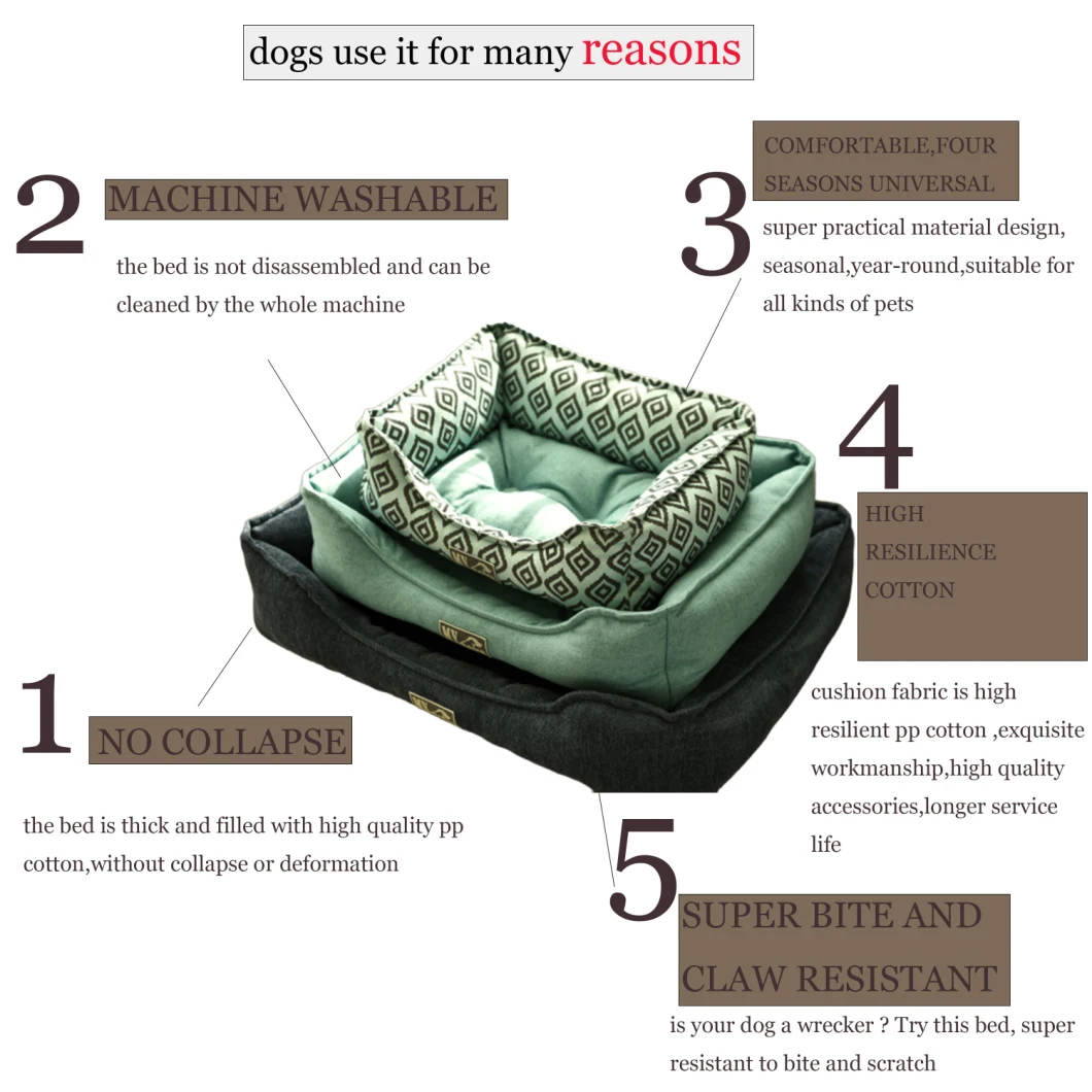 Pet Supplier New Coming Canvas Print Oblong Shape Pet Cat Dog Beds