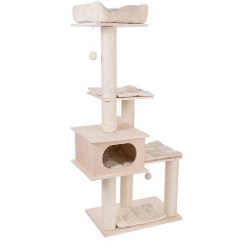 New Design Wooden Cat Tree Tower Cat Grinding Paws with Nest