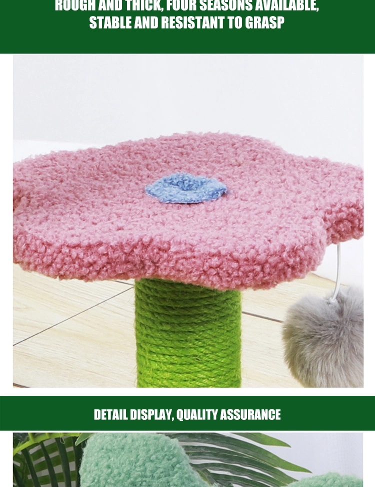 Flower Shaped Colorful Cat Tree Scratching Frame Cat Tower