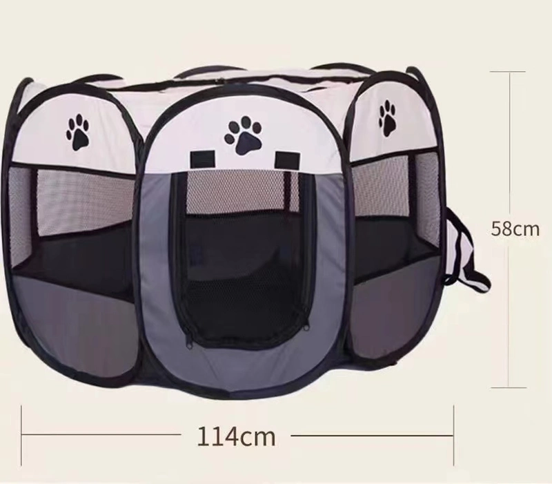 Hot Salefolding Pet Tent Dog House Octagonal Cage for Cat Tent Playpen Puppy Kennel Easy Operation Fence Outdoor Big Portable Dogs House
