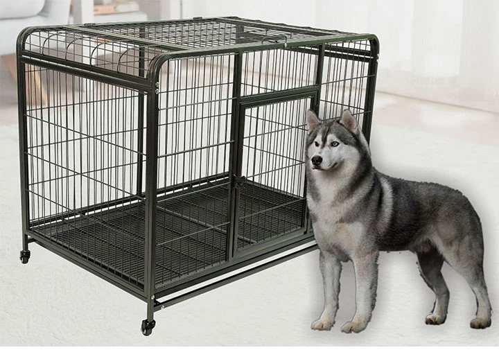 Pet Supply Large Size Iron Metal Pet Dog Cage House with Wheels