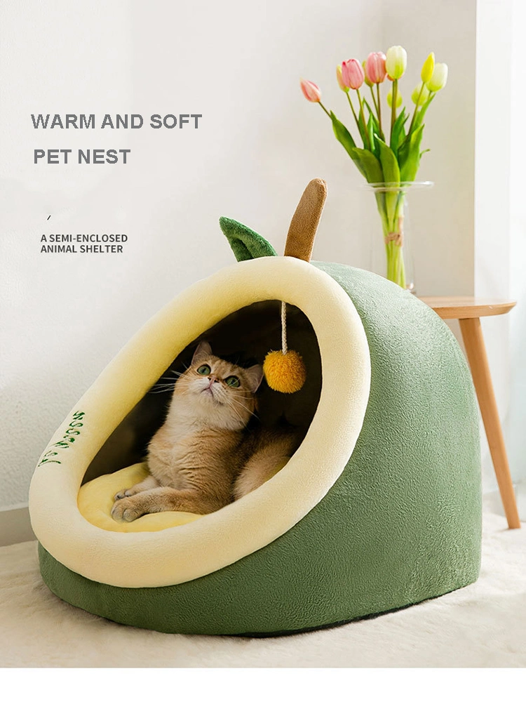 Hot Selling Product Pet Items New Type Lovely Pet Bed Semi-Closed Soft Cat Bed