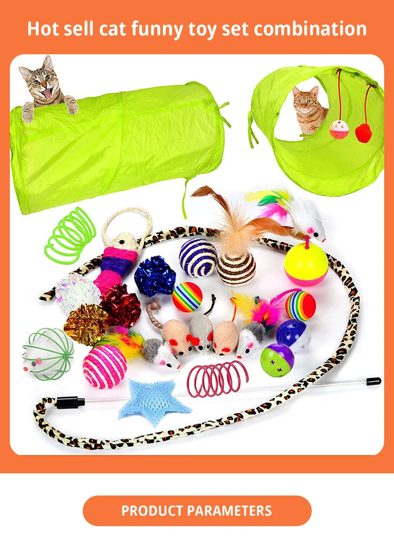 High Quality Interactive Cat Feather Toys Set Pet Luxury Toy Cat Teaser Stick Toy