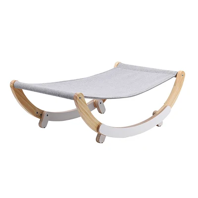 Custom Luxury Eco Wooden Small Pet Furniture Cat Swing Bed Dog Cat Hammock Bed with Removable Cover