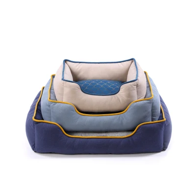 Luxury Washable Technology Fabric Fleece Waterproof Large Dog Pet Bed with Detachable Cushion