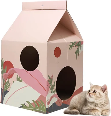 Cardboard Cat House-Cat Condo with Scratcher-Cat Sleeping Bed
