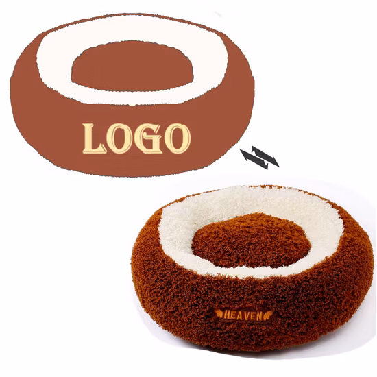 Washable Round Pet Plush Bed