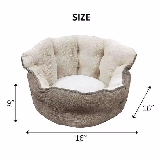 Wholesale Designer Star Pattern Grey Warm Flannel Indoor Round Nest Pet Beds