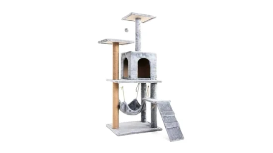Gray Cheap Climbing Frame Scratcher Components Wood Cat Tree Tower for Sale